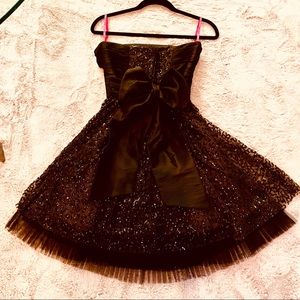 Betsey Johnson Black Sequin Party Dress